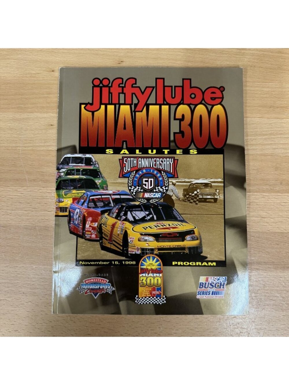 Nascar 1998 Jiffy Lube Miami 300 Souvenir Program Busch Series Vintage Magazine